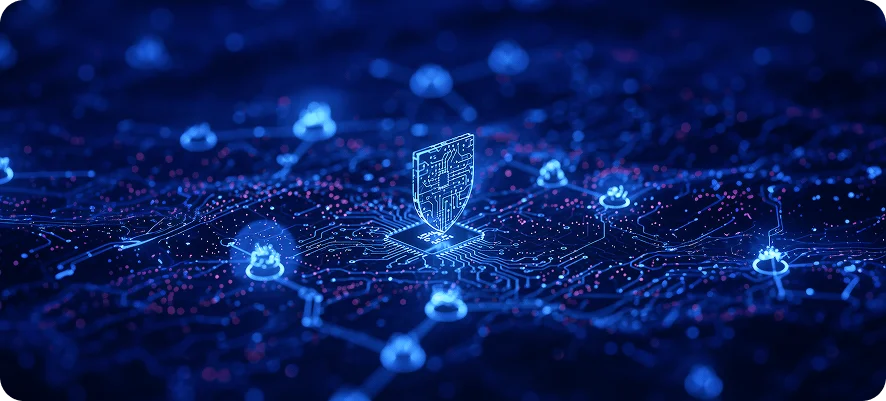 Blue background with particles